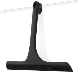 Shower Silicone Squeegee T-Shaped Bathroom Glass Scraper Window Mirror Cleaning Squeegee with Hanging Hole Cleaning Tool 26.2cm
