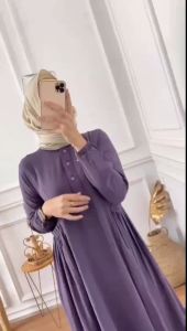 CHIKA DRESS GAMIS CRINKLE AIRFLOW GAMIS MUSLIM PANJANG NYAMAN DAN SANTAI DRES SIMPLE ELEGAN