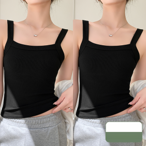 MiiOW | Áo ba lỗ không tay màu đen gợi cảm cho nữ MiiOW Áo ba lỗ không tay vai rộng che mông cổ chữ U mặc trong và ngoài