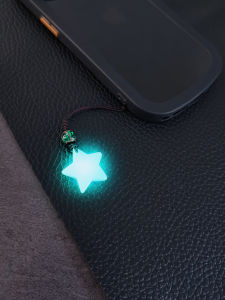 Luminous Fluorescent Star Mobile Phone Chain Keychain Pendant Locket Couple Style Absorbent Light Phone Case Hanging Cord