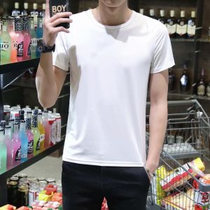 Ice Lụa Cổ Chữ V Áo Thun Ngắn Tay Nam Mùa Hè Mỏng Lưới Khoét Hở Thoải Mái Thời Trang Sành Điệu Nửa Tay Áo Áo Cho Mùa Xuân 2024