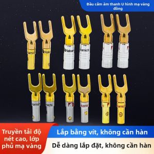 kuicc | Đầu Cắm Chuối Đồng Mạ Vàng Không Hàn