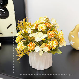 Luxury Artificial Flowers Rose Echinacea Hydrangea Home Decor Table Centerpiece Wedding Decoration Silk Flower Bouquet Indoor Space