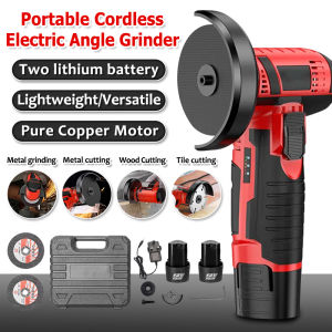 Portable Cordless Angle Grinder 800W 12V Electric Angle Grinder Compact Electric Chainsaw with 2 Lithium Battery