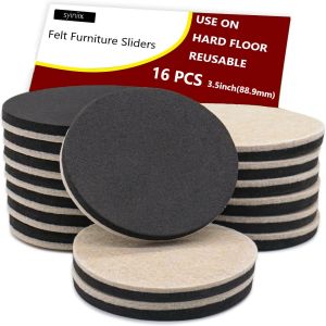 Thick Felt Furniture Sliders Pads Hardwood Floors Protector Non Slip Sofa Bed Table Chair Leg Cover Caps for Heavy Furniture