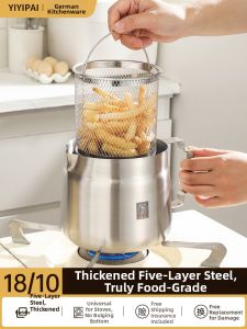YIYIPAI | Home Deep Fryer Large Capacity With Strainer