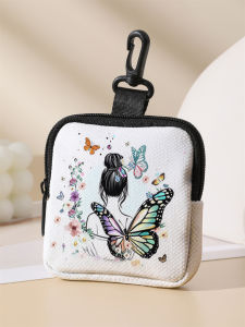 A butterfly patterned large capacity coin wallet digital printed coin wallet and storage bag are ideal choices for GIFs