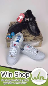 Adda ลาย สนูปี้ ดำ Snoopy รองเท้านักเรียน รูปภาพ ชุดเครื่อง 41S02, ขาว ลาย MICKY รหัส 41H04
