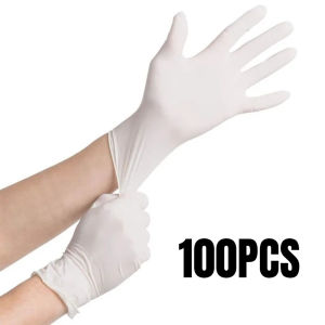 20/50/100PCS White Nitrile Gloves Brushing Bowls Mopping Floors Household Hygiene Pet Bathing Cleaning Disposable Gloves