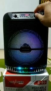 Speaker Advance Bluetooth Music & Karaoke S-60 8inch / S60 8" Free Mic - Advance Portable Speaker Karaoke Bluetooth S60 8inch ( BISA BAYAR DITEMPAT )~NOS
