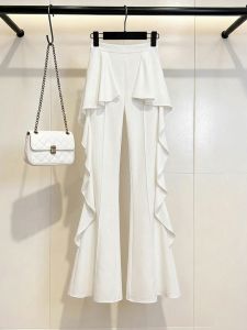 White Flared Relax Loose Trousers