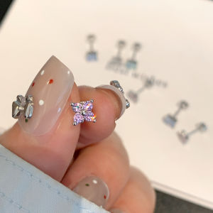 Duducouple Titanium Steel Four Leaf Clover Earrings Womens Sleepwear-friendly Decorative Ear Studs Easy Cleaning Beauty