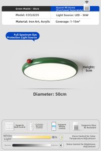 XUNZE | Eye Protection French Vintage Cream Style Ceiling Light Green
