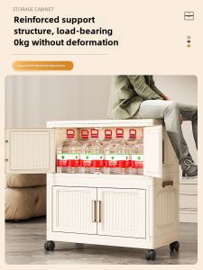 Storage Cabinet Installation-Free Baby Wardrobe For Home Storage Cabinet Kids Clothes Finishing Toy Cabinet with Wheels Locker