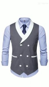 Áo Gile Áo Gile Nam Cổ Vest Có Túi Với 2 Màu Đen Xám Tôn Dáng Phong Cách Trẻ Trung Lịch Lãm Cho Phái Mạnh Mã H66