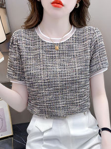 Fashionable Elegant French Design Versatile Youthful Slimming Short Sleeve T-Shirt