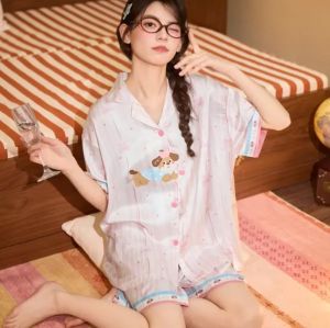 COSMO LADY | Summer Lightweight Cute Womens Sleepwear Ice Silk