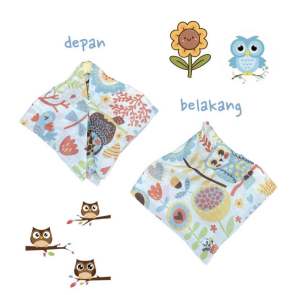 Voal Printing Instan Anak Motif Owl Lucu / Hijab Instan Anak Motif Lucu