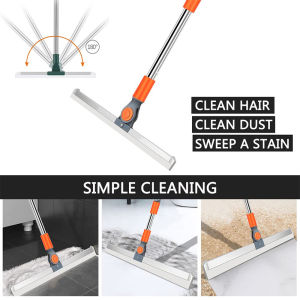 Double-Sided Floor Silicone Broom Scraping Water Multi-Function Cleaning Rotating Stretch Scraper Bathroom Kitchen Floor Glass