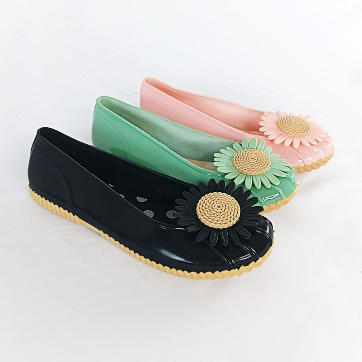Sandal Wanita Flat Shoes Jelly Balance Polkadot Bunga Korean Style Simple  Kasual Praktis COD SPT-92