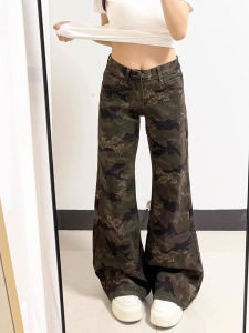 กางเกงยีนส์ทรงหลวมเอวต่ำสไตล์อเมริกันสำหรับผู้หญิง กางเกงขายาวทรงหลวมสไตล์สตรีท ทรงขากระบอก ทรงหลวม ทรงหลวม ทรงหลวม