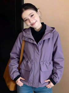 DANTING | Minimalist Hooded Waist Cinched Purple Jacket