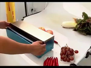 Stainless Steel Cling Film Cutting Tools Household Plastic Wrap Cutter Dispenser Box Kitchen Tin Foi