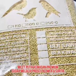 Milet Putih Bersih 1 KG Pakan Burung Love Bird Kenari Nuri KEMASAN PREMIUM