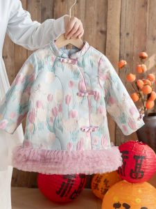 Winter Warm Thick Chinese Girls Cheongsam Dress