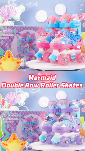 โรลเลอร์สเก็ตเด็ก แบบสามจุด✨ ล้อLEDเรืองแสง ปรับระดับได้ ซึมอากาศสบาย มี สีชมพู สีม่วง 2 สีให้เลือก ปลอดภัยสำหรับเด็ก