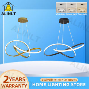 Modern Chandelier Ceiling Light Tri Color LED Pendant Light Adjustable Wavy Drop Light Dining Living Bedroom Stairs Hanging Lamp ALINLT