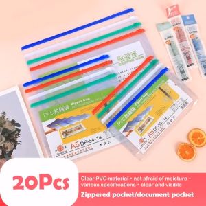20Pcs B6 Clear Zipper Pouch Bags Plastic Zipper Bags Reusable Envelopes PVC Material Lightweight Waterproof School Supplies Office Appliances and Home Organization