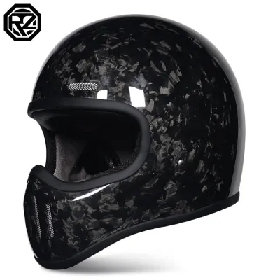 BONINGYU | Mũ Bảo Hiểm Sợi Carbon và Sợi Thủy Tinh Phong Cách Retro Cổ Điển Thiết Kế Kiểu Mũi Heo