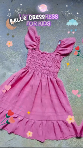 BELLE Dress for Kids Girl 4-7 Years Old Butterfly Sleeves OOTD For Kids Girl Fashion Wear Kids Dress Princess