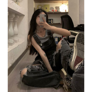 TOFASHIONS Jumpsuit Women Korean Style Women Jumpsuit Denim Overalls Women Fashion Jumpsuit Trousers High Waist Cropped Pants Loose Oversized Suspender Rompers Jeans Untuk Perempuan 22090102