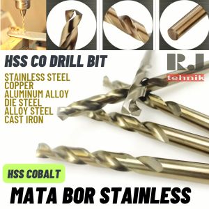 Mata Bor Stainless Steel Besi Baja Keras HSS Co Cobalt Titanium Drill Bits 1mm - 16mm