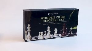 (COOLKID)Wooden Chessboard Folding Board Chess Game International Chess Set For Family Activities