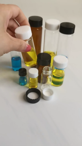 20PCS 5/10/20ML Clear Small Liquid Sample Glass Vials with Screw Caps 27.5 mm Diameter x 57 mm Length Leak-Proof Vial