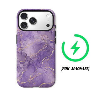 Amethyst Marble Phone Case for iPhone 18 17 16 15 14 13 12 11 Air Pro Max Plus Double-layer Cover