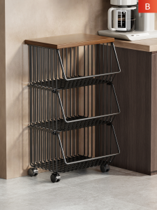 evesigar | Multi-purpose Home Kitchen Fruit Vegetable Toy Snack Storage Trolley Rack Shelf
