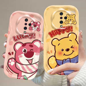 Cute Strawberry Bear Silicone Case for VivoY9s Y10 Womens Style Thin Full Edge Protection Cartoon Anti-Fall High Aesthetic Value