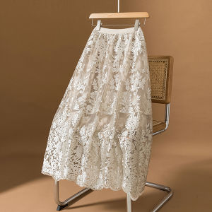 AIYITI | Plus Size French Style Lace Chiffon A-line Skirt