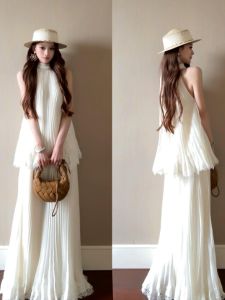 CHANGTONG | Đầm Maxi Phong Cách Boho Đeo Cổ Thiết Kế Mùa Hè