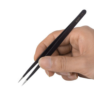 JCD Soldering Tweezers Anti-static ESD Stainless Steel Tweezers Maintenance Tools Industrial Precision Curved Straight Repair