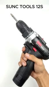 Bor Baterai Cordless 12S 12V SUNC TOOLS Mesin Bor Drill 1 Batrai