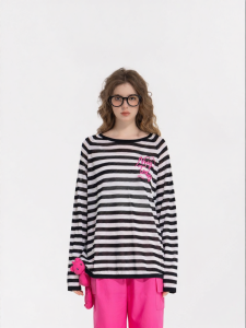 Fashion Classic Striped Women Long Sleeve Tunic