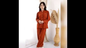 Setelan Kemeja D83 Lengan Panjang Full Kancing Cringkel Airflow Impor Polos