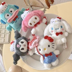 12cm Kawaii Sanrio 50th Anniversary Series Hello Kitty Melody Kuromi Plush Keychain Pendant Cinnamoroll Anime Doll Backpack Pendant Fans Collect Gift