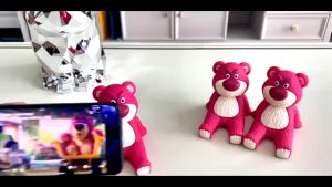 โทรศัพท์ ที่วาง น่ารัก ชมพู สีชมพู ที่ตั้ง หมีสีชมพู ไม่ต้องว่างไอแพด