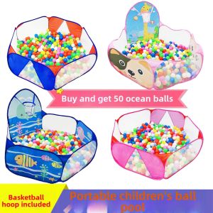 LIUGONGZHUCHENGBAO | Colorful Basketball Folding Ball Pit Playhouse